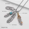 Japan and South Korea Takahashi Goro Feather Necklace men039s titanium steel student couple hip hop Eagle Claw Takahashi Leaf P5962854