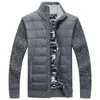 Winter Men's Fleece Sweater Coat Thick Patchwork Wool Cardigan Muscle Fit Knitted Jackets Fashionable Male Clothing for Autumn 210909