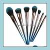 Brushes Hand Tools Home & Gardenbrushes Flame Diamond Sets With Mental Handle Blue Dark Soft Face Make Up Brush Eyebrow Eyeshadow Powder Mak