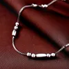 100% 925 Sterling Silver Woman Box Box Chain Bead Anklet Letni styl