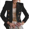 Damenanzüge Blazer Slim Herbst Kerbjacke Weiß Schwarz Mode Frauen Elegante Passform Langarm Arbeitsblazer Solide Bürodame Mantel