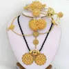 24k Gold Ethiopian Jewelry Sets for Women Dubai Habesha Joyería con cadena de horquilla de la cabeza African Bode Regalos 211209336620