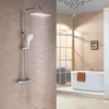 Bathroom Shower Sets Constant Temperature Set Rose Gold Brushed Black Gun Gray Chrome Plated Straight Open Flat