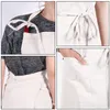 WEEYI Brief 100% Linen Apron Nordic Dress Skirt apron Coffee Shops And Flower Shops Work Cleaning Aprons For Woman Washable 201007