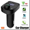 168D 50D x8 FM Transmissor Aux Modulador Bluetooth Handsfree Car Kit de carro MP3 player com 3.1a de carga rápida dupla USB Charger Accessorie