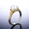 Big Imitation Pearl Ring for Women High Quality Statement Jewelry Elegant Anniversary Party Ring