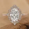 Bröllopsringar Huitan Söt oval Cubic Zirconia För Kvinnor Romantiskt Rose Guld Färg Förslag Engagemang Trendig Smycken Gift