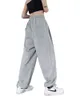 Grau Jogging Jogginghose Frauen Baggy Koreanische Mode Jogger Training Breite Sport Hosen Hosen Weibliche 211216