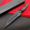 1Pcs High End 238 Survival Straight Knife DC53 Satin Tanto Point Blade Full Tang Ebony Handle Fixed Blade Tactical Knives With Leather Sheath