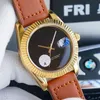 2021 Bästa Luxury Men's Watch Blank Yta Mode Luxury Leather Multicolor Strap Mekanisk Klocka Vattentät Safir