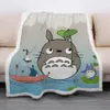 Flannel Fleece Blanket Thickened Square My Neighbor Totoro Series Children Adult Nap Autumn and Winter