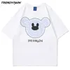 Men's Creative Bear Head T-shirt Short Sleeve Tee Hip Hop Oversized Cotton Casual Harajuku Streetwear Top Tshirts Men Clothing 210601