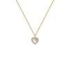 Pendentif Colliers Trendy Fine 14K Real Gold Heart Shaped Opal Chaîne Collier pour femmes 2021 Tempérament Bijoux Brillant Zircon Cadeau de mariage