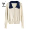 Fansilanen Patchwork Button Up Gebreid Cardigan Dames Casual Streetwear Dunne Spring Trui Vrouwelijke Lange Mouw Vintage 210607