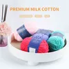 1PC Hot 2Pcs / Set 100g Lait Coton Bébé Laine Crochet Paquet Bébé Écharpe Fil À Tricoter Crochet Matériel De Couture Doux À La Main Artisanat Y211129