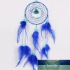 Handmade Blue Dream Catcher With Feathers Wall Hanging Decoration Ornament Gift Factory price expert design Quality Latest Style Original Status