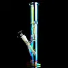 12'' gedrehte schillernde Glasbong, bunte Wirbel-Wasserpfeifen mit Downsteam-Perc-Becher-Basis, Wasserpfeife, Dab-Rigs, Regenbogen-Raucher-Shisha-Zubehör