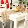 Decorações de Natal para linho impresso corredores de mesa Toalhas de mesa 2022 Party Place E2V6