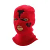 Custom Design Borduurwerk Clava Motorfiets 3 Gat Full Face Knit Ski Masker Muts Hatbeanie