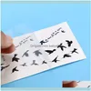 Tijdelijke tatoeages Art Health Beauty10cm Pols Tattoo Disposable Design Black Birds Women Beauty Cool Girl Body Sticker For Art1 3476123