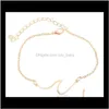 Tobilleras Simple Wave Tobillera Ocean Charms Cadena Pie Playa Joyería Charm Tobillo Pulsera Sier, Gold Drop Delivery 2021 9Q26K