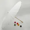 40 cm de diamètre Chine Japon Parapluie en papier Parasol traditionnel Cadre en bambou Manche en bois Parasols de mariage Parapluie artificiel blanc 3903969