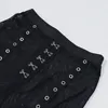 Нагруженные сетки шорты женщин сексуальные летние тощий улица носить панк высотой талию байкер Crisscross подставки шнуровки капри q0131