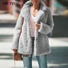 Kvinnor Faux Fur Coat Warm Soft Fur Outwear Plus Size Plush Overcoat Kvinnors Jacka Tillfälligt Solid Vinter Streetwear 211110