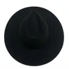 95 CM de ala ancha de lana de ala grande sombrero de copa de jazz otoño invierno damas negro rojo luz superior sombrero fedora moda men039s Panama5475003