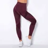 Seamless Sport Women Leggings Fitness Red Wine Hollow Print High Waist Elastic Push Up Leggings Workout Running Pants 211130