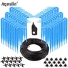 30m 3 / 5mm Slang Garden 60PCs Drip Watering Kits 4L / 8L 5-Way Distributör Dropp bevattningssystem i växthus, gård # 26301-14 210610