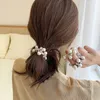 المرأة الأنيقة اللؤلؤ scrunchie الفتيات ذيل حصان عقد hairbands عقال الشعر التعادل حبل الشعر الشريط المطاط الأزياء اكسسوارات للشعر