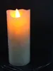 Conjunto de 5 recarregável LED Candle Pilar De parafina de cera ondulado borda ondulado Movendo Wedding Xmas Party Bar Decor 10-12.5-15-18-20cm (h) y200531