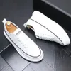 Sapatos casuais brancos Microfiber Lace-up Leather Man Footwear Out Flats Zapatillas Hombre C2 339 88727