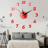 Horloges murales 3D horloge miroir autocollants salon amovible art décalcomanie bricolage autocollant décoration de la maison