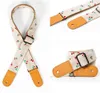 High quality 3 pieces per set ukulele straps stock uku-belt cotton guitar-strap belts linen material with leather head ukelele strap belt strawberry patterns