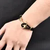 Bedelarmbanden Jiayiqi Punk Gegraveerde Draak Zilver Goud Anker Sluiting Zwart Gevlochten Lederen Armband Mannen Sieraden Roestvrij S9016541