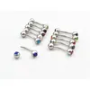 Lot50 SZTUK Korpus Biżuteria -Crystal Gems Brwi Piercing Lip Rings Curve Barbells 16G ~ 1.2mmx8x4mm Sliver Color