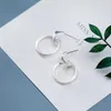 Minimalisme Geometrische Cirkel Dangle Earring voor Vrouwen 925 Sterling Zilver C-Shape Drop Fine Sieraden Design 210707