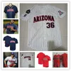 NCAA Custom Arizona Wildcats Jersey de béisbol Scott Kingery Farris Johnny Field Rob Refsnyder Joey Rickard Konner Jacob Berry Daniel Susac Kato Chase Silseth Nichol