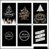 Événement Festif Maison Jardin 6Pcs Carte D'invitation Noir Joyeux Cartes De Voeux Cadeau De Noël Carte Postale Fournitures De Fête De Noël Personnalisable Dbc Dro