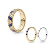 HotSale 925 Sterling Sier Gold Exotic Ädelsten och Blå Stripe Ring Ladi Smycken