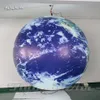 Hanging Lighting Inflatable Earth Balloon 1 5m 2m 3m Diameter Planet Ball Customized Large Blow Up Globe For Night Club And Bar De191c