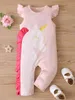Baby Unicorn Print Ruffle Trim Jumpsuit SHE