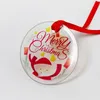 Sublimation Blanks Glass Pendant Christmas Ornaments 3.5inch Single Side Thermal Transfer Ornament Festival Decore Customized Diy Pendants DH0789