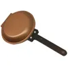 Pannor 1pc Home Baking Pan Steel Cake Non-Stick Frying Snabb dubbelsidig med värmebeständigt handtag Köksredskap