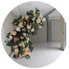 1M DIY Anpassad konstgjord bröllopsblommvägg Bakgrundsarrangemang levererar Silk Rose Pion Fake Flowers Row Decoration för Arch SH190928