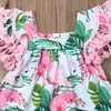 2019 nyfödda babyklänningar för flickor småbarn kläder sommar tofs kort ärm blomma flamingo flickor klänning baby flickor kläder q0716