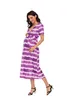 New European and American digital printed women's wear new V-neck short sleeve split maternity dress spot 6189 G220309