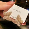 New Luxury Fashion Round Dangle Drop Korean Charm Earrings For Women Big Butterfly Gold Earring Unusual Wedding Party Girl's Gift 2021 Jewelry